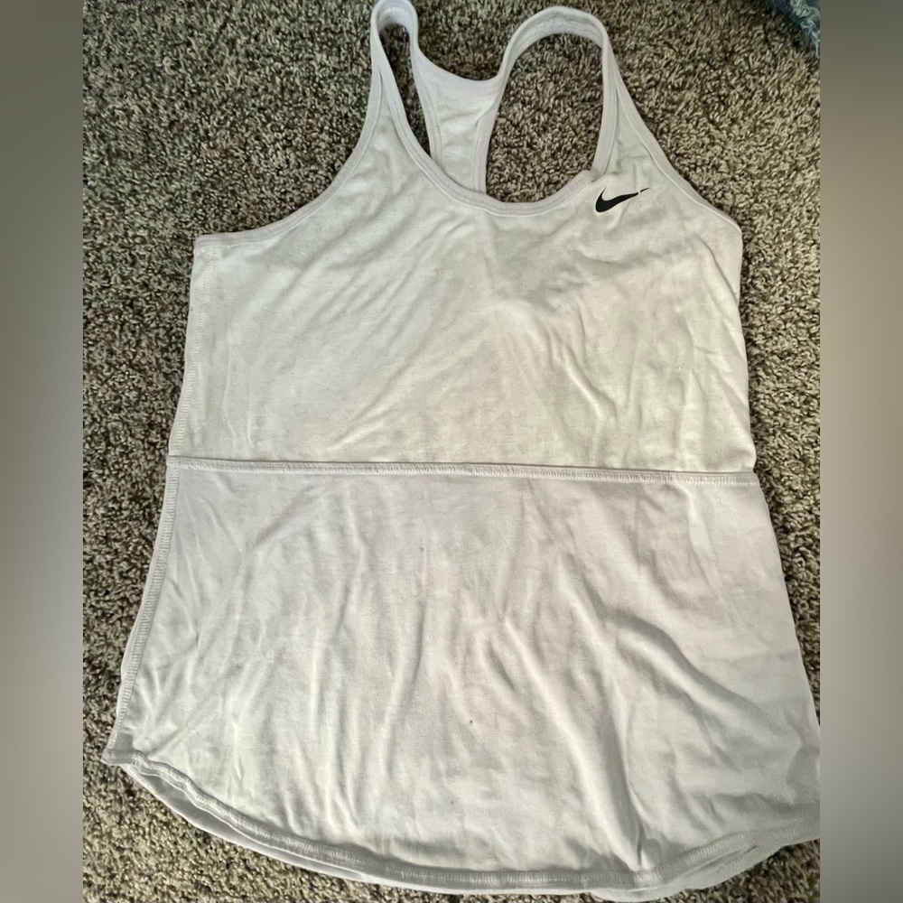 Nike white and light purple workout tank top